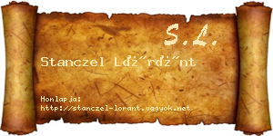 Stanczel Lóránt névjegykártya