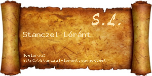 Stanczel Lóránt névjegykártya