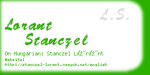 lorant stanczel business card